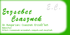 erzsebet csasznek business card